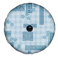 Hawaiian Quilt Tapa On Cold Blue Palaka Motifs Spare Tire Cover