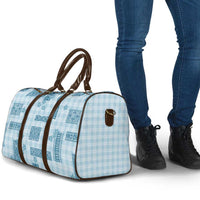 Hawaiian Quilt Tapa On Cold Blue Palaka Motifs Travel Bag