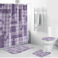 Hawaiian Quilt Tapa On Lilac Palaka Motifs Bathroom Set