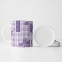 Hawaiian Quilt Tapa On Lilac Palaka Motifs Ceramic Mug