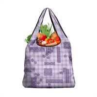 Hawaiian Quilt Tapa On Lilac Palaka Motifs Grocery Bag