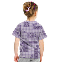 Hawaiian Quilt Tapa On Lilac Palaka Motifs Kid T Shirt