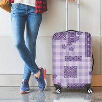 Hawaiian Quilt Tapa On Lilac Palaka Motifs Luggage Cover