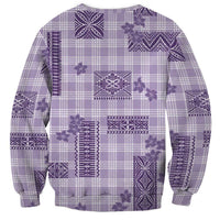 Hawaiian Quilt Tapa On Lilac Palaka Motifs Sweatshirt