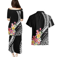 AAPI Heritage Month Couples Matching Puletasi and Hawaiian Shirt Kanaka Hawaii Plumeria