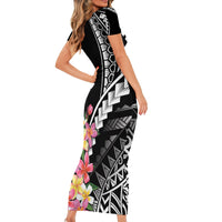 AAPI Heritage Month Short Sleeve Bodycon Dress Kanaka Hawaii Plumeria LT7 - Polynesian Pride