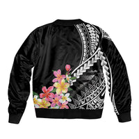AAPI Heritage Month Sleeve Zip Bomber Jacket Kanaka Hawaii Plumeria