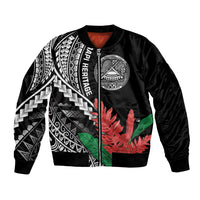 AAPI Heritage Month Bomber Jacket Samoa Teuila LT7 Unisex Black - Polynesian Pride