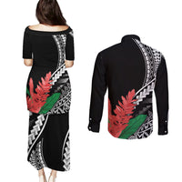 AAPI Heritage Month Couples Matching Puletasi and Long Sleeve Button Shirt Samoa Teuila LT7 - Polynesian Pride