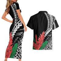 AAPI Heritage Month Couples Matching Short Sleeve Bodycon Dress and Hawaiian Shirt Samoa Teuila
