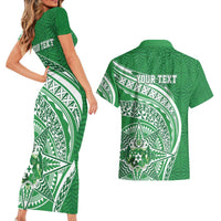 Tonga Liahona High School Personalized Couples Matching Short Sleeve Bodycon Dress and Hawaiian Shirt Ngatu Tokelaufeletoa Motifs