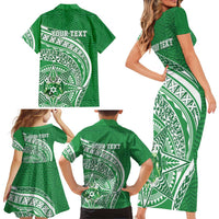 Tonga Liahona High School Personalized Family Matching Short Sleeve Bodycon Dress and Hawaiian Shirt Ngatu Tokelaufeletoa Motifs