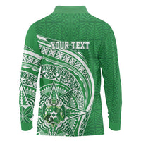 Tonga Liahona High School Personalized Long Sleeve Polo Shirt Ngatu Tokelaufeletoa Motifs