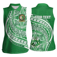 Tonga Liahona High School Personalized Women Sleeveless Polo Shirt Ngatu Tokelaufeletoa Motifs