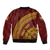 Tonga High School Bomber Jacket THS Anniversary Ngatu Motif LT7 - Polynesian Pride