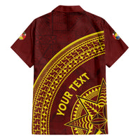 Tonga High School Family Matching Tank Maxi Dress and Hawaiian Shirt THS Anniversary Ngatu Motif