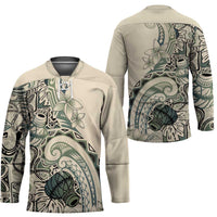 Aloha Hawaii Tapa Hockey Jersey Summer Green Hawaiian Ipu - Polynesian Pride