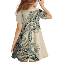 Aloha Hawaii Tapa Kid Short Sleeve Dress Summer Green Hawaiian Ipu - Polynesian Pride