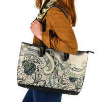 Aloha Hawaii Tapa Leather Tote Bag Summer Green Hawaiian Ipu LT7 Emerald - Polynesian Pride