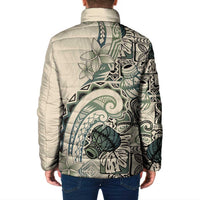 Aloha Hawaii Tapa Padded Jacket Summer Green Hawaiian Ipu - Polynesian Pride