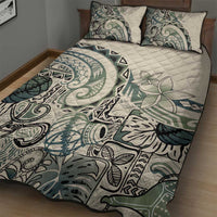 Aloha Hawaii Tapa Quilt Bed Set Summer Green Hawaiian Ipu - Polynesian Pride