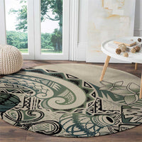 Aloha Hawaii Tapa Round Carpet Summer Green Hawaiian Ipu - Polynesian Pride