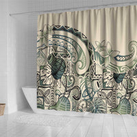 Aloha Hawaii Tapa Shower Curtain Summer Green Hawaiian Ipu - Polynesian Pride