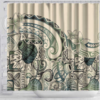 Aloha Hawaii Tapa Shower Curtain Summer Green Hawaiian Ipu - Polynesian Pride