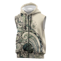 Aloha Hawaii Tapa Sleeveless Zip Hoodie Summer Green Hawaiian Ipu LT7 Emerald - Polynesian Pride