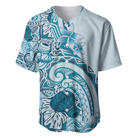Aloha Hawaii Tapa Baseball Jersey Cool Turquoise Hawaiian Ipu - Polynesian Pride