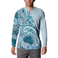 Aloha Hawaii Tapa Button Sweatshirt Cool Turquoise Hawaiian Ipu - Polynesian Pride