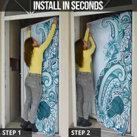 Aloha Hawaii Tapa Door Cover Cool Turquoise Hawaiian Ipu - Polynesian Pride