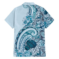 Aloha Hawaii Tapa Family Matching Puletasi and Hawaiian Shirt Cool Turquoise Hawaiian Ipu - Polynesian Pride