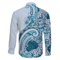 Aloha Hawaii Tapa Family Matching Short Sleeve Bodycon Dress and Hawaiian Shirt Cool Turquoise Hawaiian Ipu - Polynesian Pride