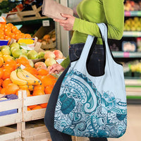 Aloha Hawaii Tapa Grocery Bag Cool Turquoise Hawaiian Ipu - Polynesian Pride
