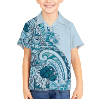 Aloha Hawaii Tapa Kid Hawaiian Shirt Cool Turquoise Hawaiian Ipu - Polynesian Pride