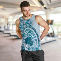 Aloha Hawaii Tapa Men Tank Top Cool Turquoise Hawaiian Ipu - Polynesian Pride