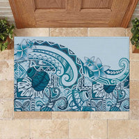 Aloha Hawaii Tapa Rubber Doormat Cool Turquoise Hawaiian Ipu - Polynesian Pride