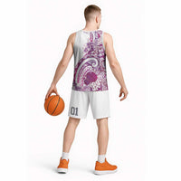 Aloha Hawaii Tapa Basketball Jersey Vibrant Fuchsia Hawaiian Ipu - Polynesian Pride