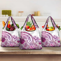 Aloha Hawaii Tapa Grocery Bag Vibrant Fuchsia Hawaiian Ipu - Polynesian Pride