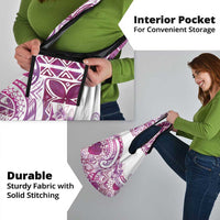 Aloha Hawaii Tapa Grocery Bag Vibrant Fuchsia Hawaiian Ipu - Polynesian Pride