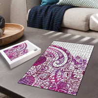 Aloha Hawaii Tapa Puzzle Vibrant Fuchsia Hawaiian Ipu LT7 - Polynesian Pride