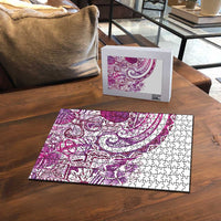 Aloha Hawaii Tapa Puzzle Vibrant Fuchsia Hawaiian Ipu LT7 - Polynesian Pride