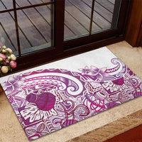 Aloha Hawaii Tapa Rubber Doormat Vibrant Fuchsia Hawaiian Ipu - Polynesian Pride