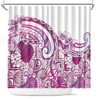 Aloha Hawaii Tapa Shower Curtain Vibrant Fuchsia Hawaiian Ipu - Polynesian Pride