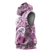 Aloha Hawaii Tapa Sleeveless Hoodie Vibrant Fuchsia Hawaiian Ipu LT7 - Polynesian Pride