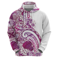 Aloha Hawaii Tapa Zip Hoodie Vibrant Fuchsia Hawaiian Ipu - Polynesian Pride