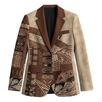 Samoa Mamanu Siapo Mocha Blazer Tatau Malie