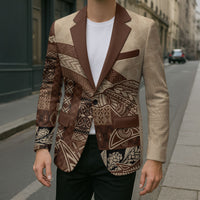 Samoa Mamanu Siapo Mocha Blazer Tatau Malie