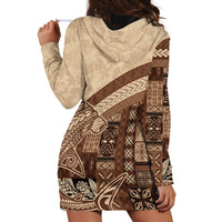 Samoa Mamanu Siapo Mocha Hoodie Dress Tatau Malie